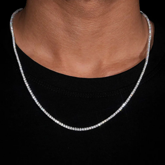 Collar Tenis 2 mm de Moissanita VVS Color D en Plata 925 con Certificado GRA