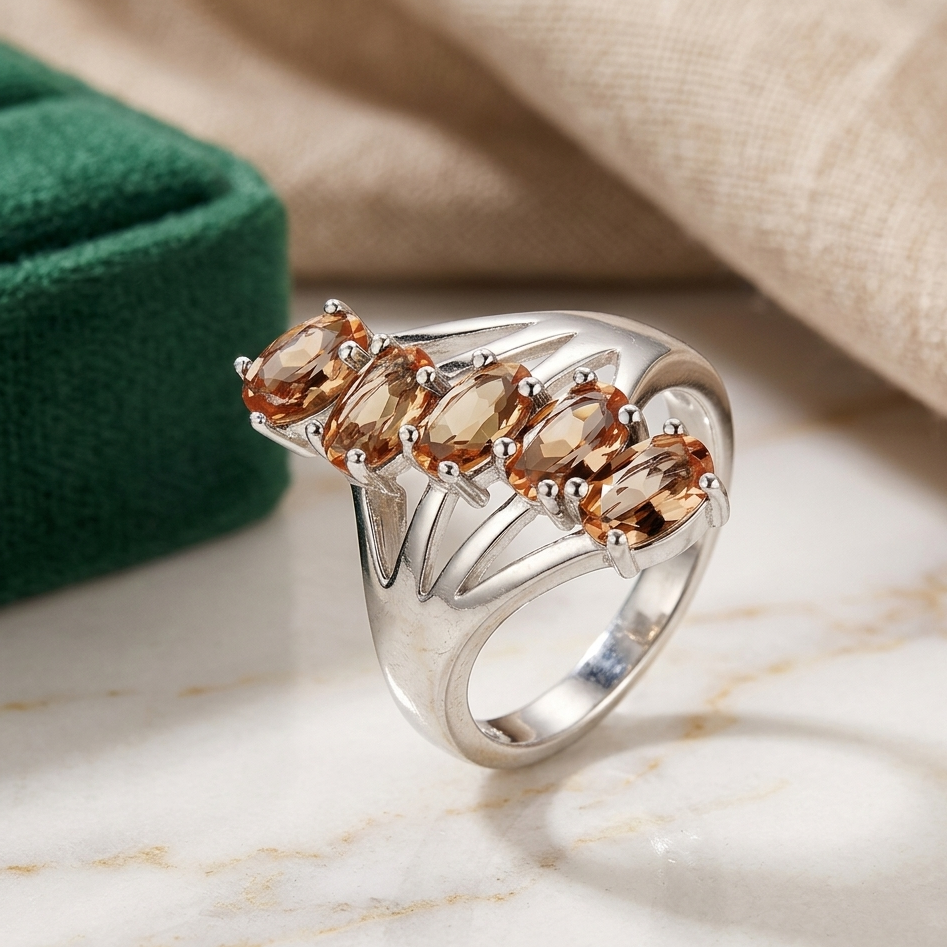 Anillo Corona Quintessa de Plata 925 con Zultanita Ovalada