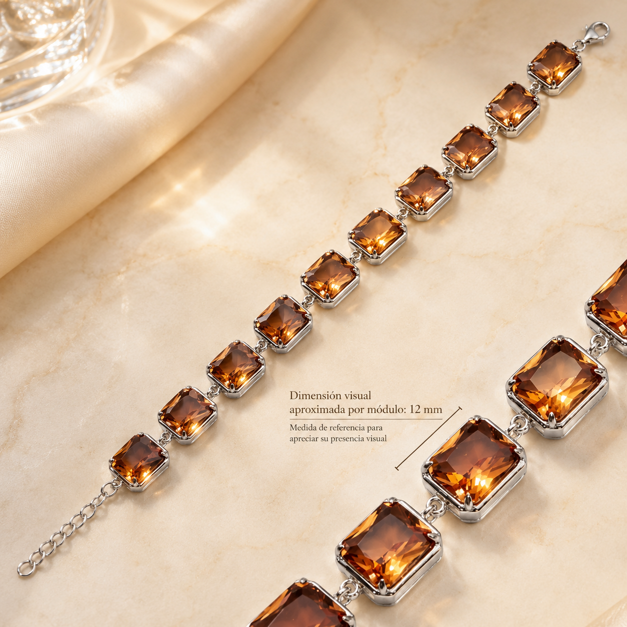 Pulsera Legado de Sultana de Plata 925 con Zultanita Rectangular