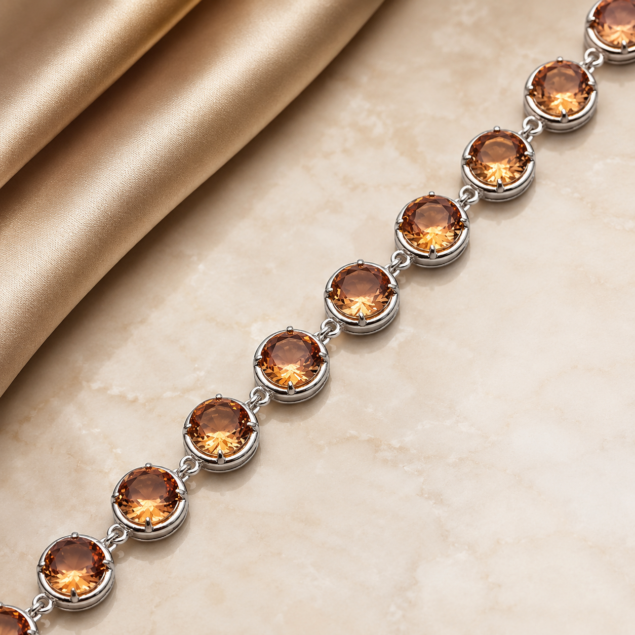 Pulsera Eclipse de Sultana de Plata 925 con Zultanita Redonda