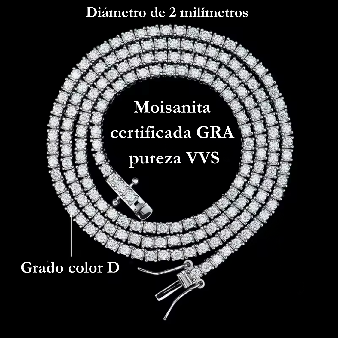 Pulsera Tenis 2 mm de Moissanita en Plata 925 | Brillo Elegante y Sofisticado