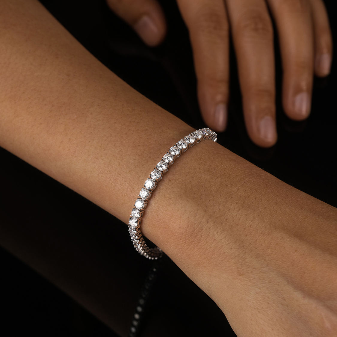 Pulsera Tenis 4 mm de Moissanita en Plata 925 con Certificado GRA