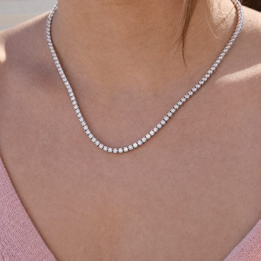 Collar Tenis 3 mm de Moissanita VVS Color D en Plata 925 con Certificado GRA