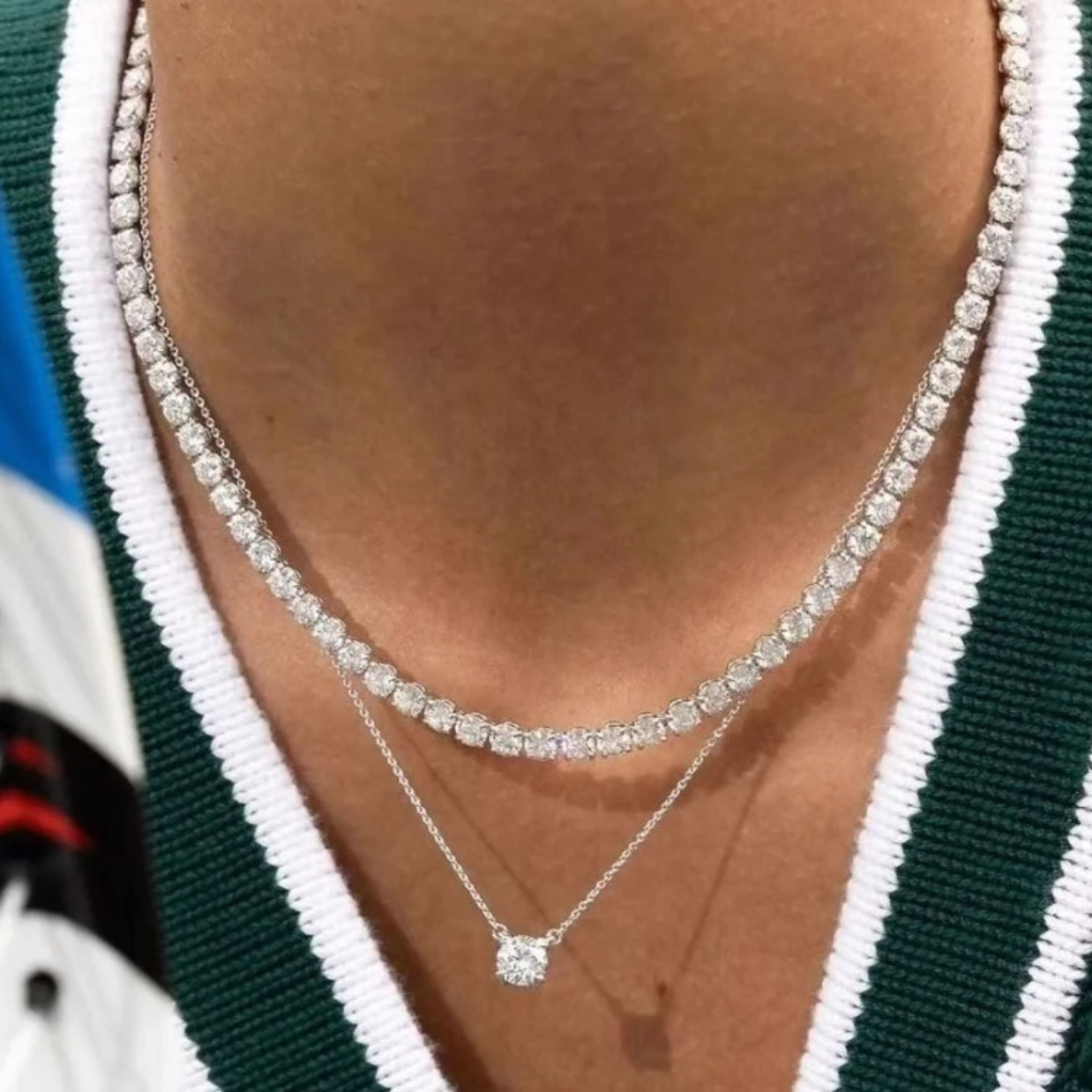 Collar Tenis 4 mm de Moissanita VVS Color D en Plata 925 con Certificado GRA