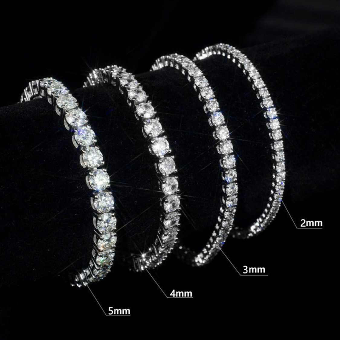 Pulsera Tenis 2 mm de Moissanita en Plata 925 | Brillo Elegante y Sofisticado