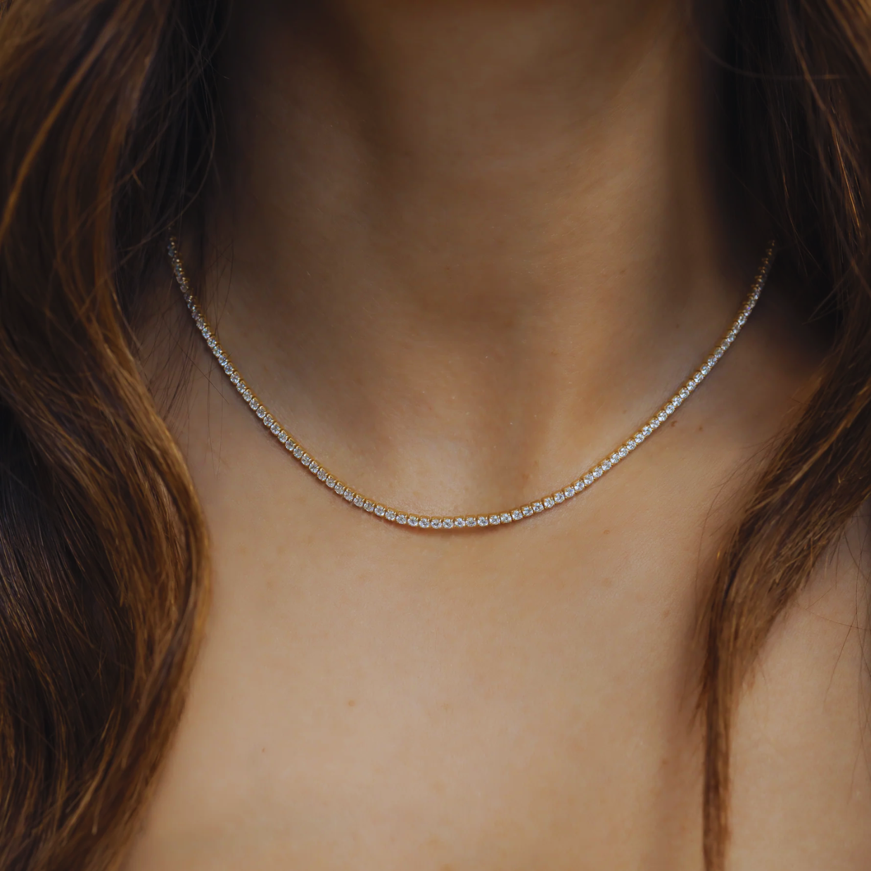 Collar Tenis 2 mm de Moissanita VVS Color D en Plata 925 con Certificado GRA