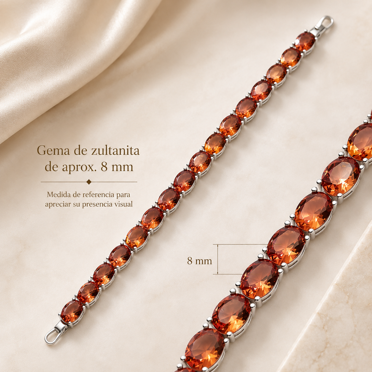 Pulsera Camino de Sultana de Plata 925 con Zultanita Ovalada