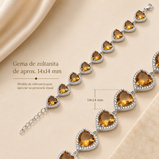 Pulsera Corazón de Sultana de Plata 925 con Zultanita