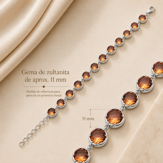 Pulsera Eclipse de Sultana de Plata 925 con Zultanita Redonda