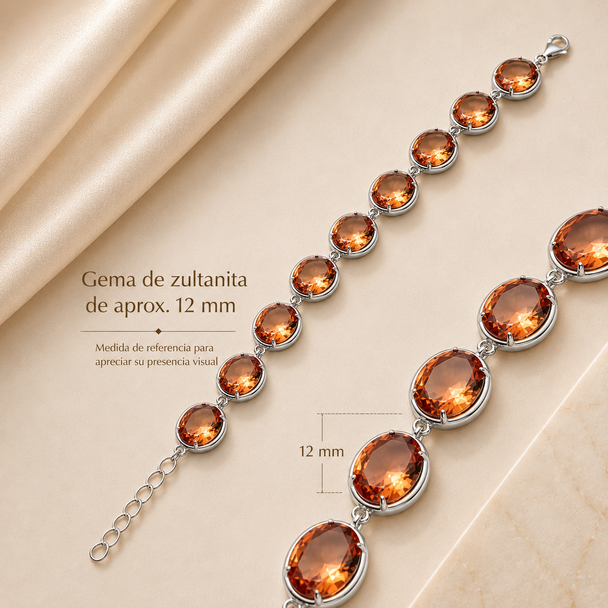 Pulsera Sendero Imperial de Sultana de Plata 925 con Zultanita Ovalada