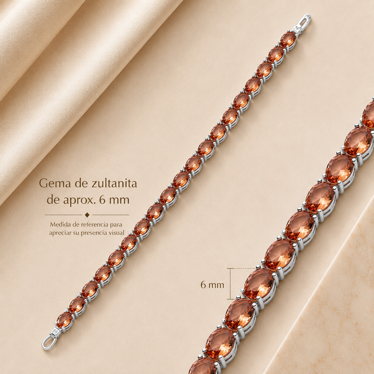 Pulsera Tennis Aurora Imperial de Plata 925 con Zultanita Ovalada