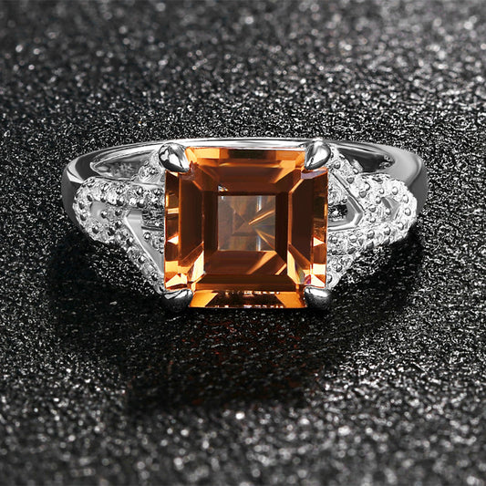 Anillo Esmeralda Imperial de Plata 925 con Zultanita Rectangular
