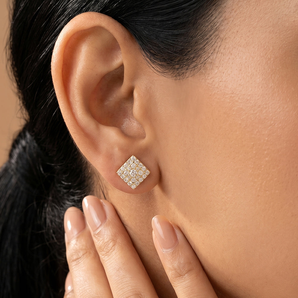Aretes Cuadro Imperial con Moissanita en Plata Esterlina 925