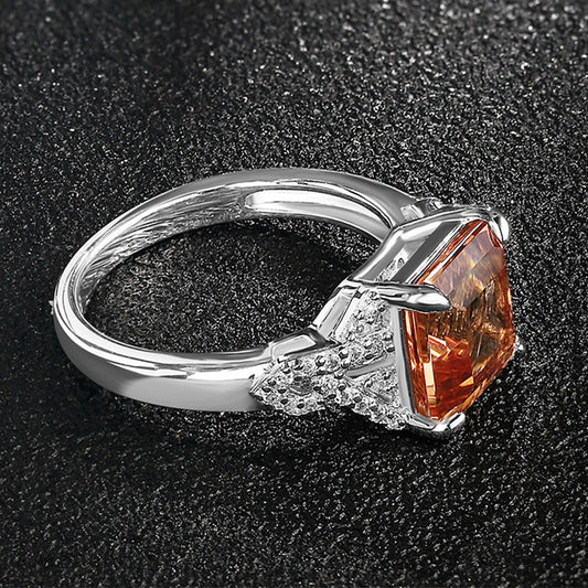 Anillo Esmeralda Imperial de Plata 925 con Zultanita Rectangular
