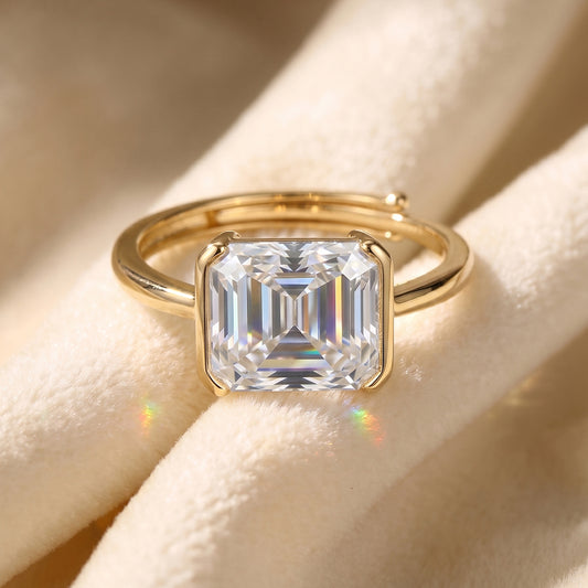 Anillo Rectangular de Moissanita en Plata 925
