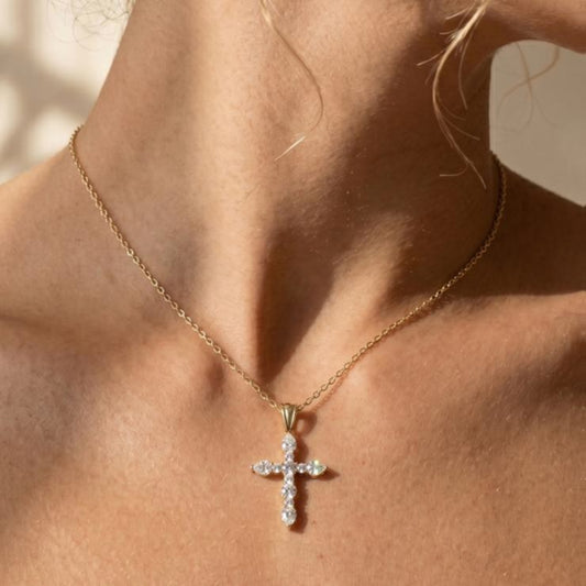 Colgante Croix Royale de Moissanita en Plata 925